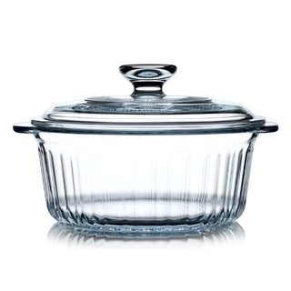 Nutriups Round Glass Casserole, 1.6 Quart with Lid, Ear Handles