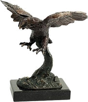 Bey-Berk International 11H in. Soaring Eagle on Marble Base