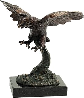 Bey-Berk International 11H in. Soaring Eagle on Marble Base