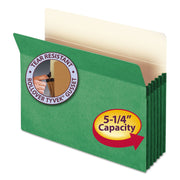 Drop Front Panel Colored File Pockets () by SMEAD – Letter, Tyvek, Green, Model SMD73236