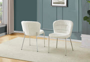 Best Quality Furniture Cream / Silver / 19" Side Chair / Modern, Chic, Transitional, Contemporary Chairs