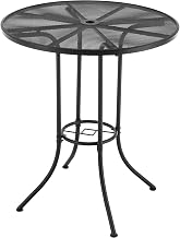 Global Industrial Interion 36" Round Outdoor Bar Table, Steel Mesh, Black