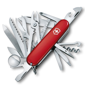Swiss Champ Swiss Army Knife by Victorinox – 91 mm, Stainless Steel, Red, Model 53501