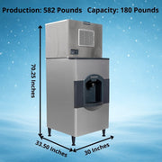 Scotsman 582 lb / Day - 180 lb Ice Bin / 180.0 pounds / 1 Ice Makers