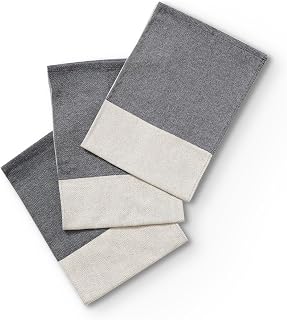 hedley & bennett Chef's Towels, Blueberry Blue, 3-Pack | 100% Cotton Kitchen Towels, Quick Absorbent Dish Cloths, Soft and Durable, Machine Washable and Dryable