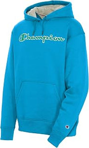 Champion Men's Powerblend Fleece Hoodie, Script Contrast
