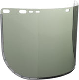 Face Shield Window for Jackson Safety Headgear, 9" x 15.5" x 0.04", Aluminum Bound Acetate, Light Green Tint (Case of 12), 29082