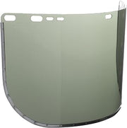 Face Shield Window for Jackson Safety Headgear, 9" x 15.5" x 0.04", Aluminum Bound Acetate, Light Green Tint (Case of 12), 29082