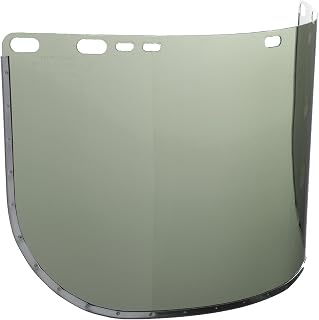 Face Shield Window for Jackson Safety Headgear, 9" x 15.5" x 0.04", Aluminum Bound Acetate, Light Green Tint (Case of 12), 29082