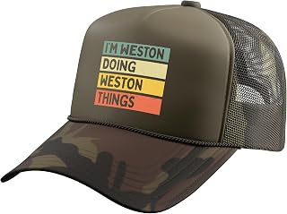 I'm Weston Doing Weston Things Funny Personalized Quote Trucker Hat with Adjustable Mesh Back
