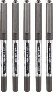 Uni-Ball Eye Micro UB-150 Rollerball Pens - Black, Pack of 5