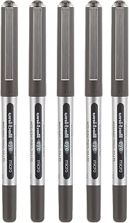 Uni-Ball Eye Micro UB-150 Rollerball Pens - Black, Pack of 5