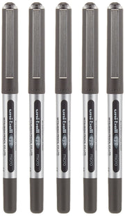 Eye Micro UB-150 Rollerball Pens - Black by Uni-Ball – 1 Count (Pack of 5), Plastic, Black, Model 153486343