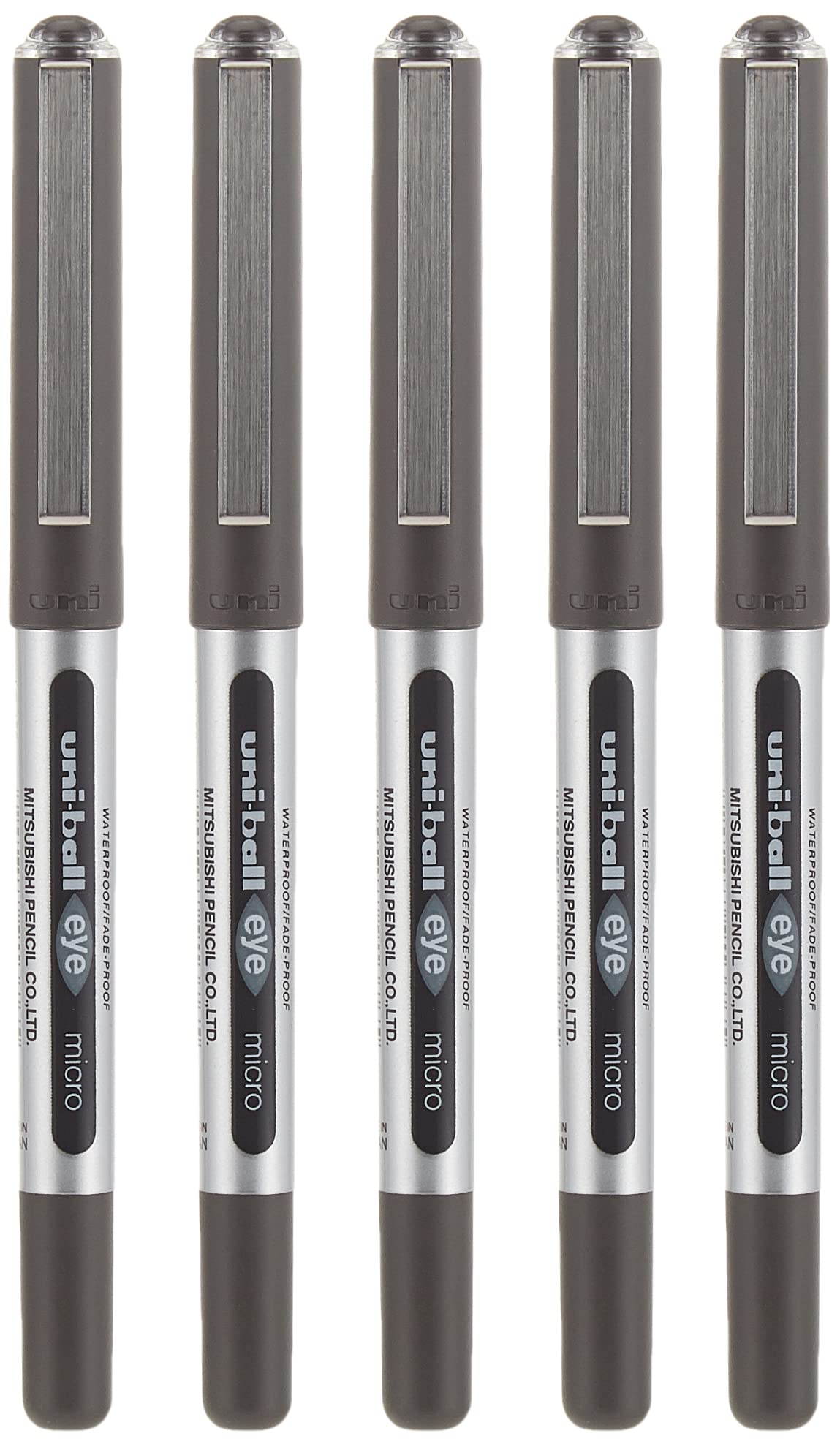 Eye Micro UB-150 Rollerball Pens - Black by Uni-Ball – 1 Count (Pack of 5), Plastic, Black, Model 153486343
