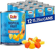 Dole Tropical Fruit in Light Syrup and Passion Fruit Juice - Papaya and Pineapple - 15.25 oz Can - 12 Pack