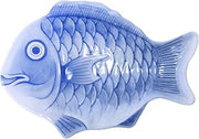 Thunder Group Fish platter melamine dinnerware collection 16" fish shape melamine platter, blue color, comes in dozen