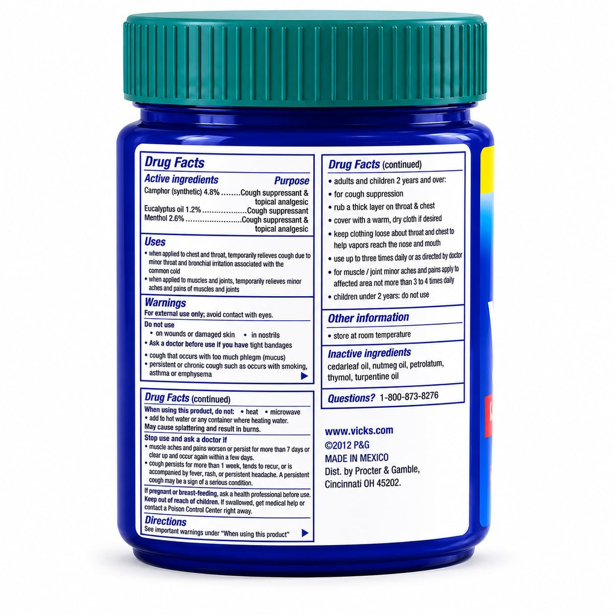 KRUM Vapo Rub - Ointment for Cold Relief - 100g (Imported) by Vicks – Multicolour, Model 4015600001919