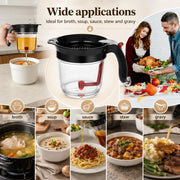ExaEon Fat Separator, 33.8 oz Capacity with Bottom Release, Black and Clear