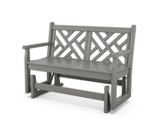 ® Chippendale Glider by Polywood – Medium, High Density Polyethylene, Slate Grey, Model CDG48GY