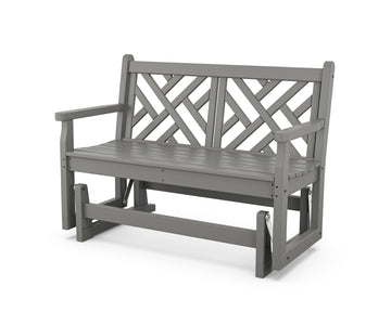 ® Chippendale Glider by Polywood – Medium, High Density Polyethylene, Slate Grey, Model CDG48GY