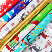 HRX Package Christmas Drawstring Gift Bags, 30 Count in 4 Sizes, Assorted Foil Designs