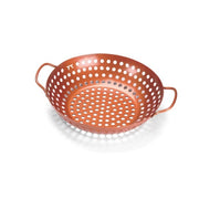 Outset Carbon Steel Grill Basket, 10 3/4" Diameter - Copper