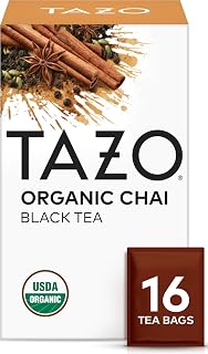 TAZO Organic Chai Black Tea Bags, Caffeinated tea, 16 Total Bags