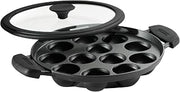 Tramontina Utsava Pre-Seasoned Cast Iron 12-Hole Appam Pan