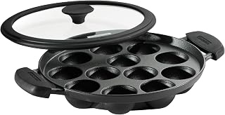 Tramontina Utsava Pre-Seasoned Cast Iron 12-Hole Appam Pan