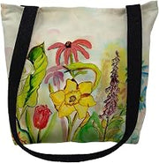 Betsydrake TY060S 13 x 13 in. Betsys Garden Tote Bag - Small Black
