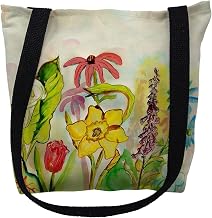 Betsydrake TY060S 13 x 13 in. Betsys Garden Tote Bag - Small Black