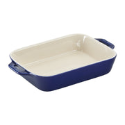 Ceramic 4-pc Baking Pans Set by STAUB – 4-pc, 3 quarts, Stoneware, Vitreous Glass Porcelain Enamel, Dark Blue, Pack of 4