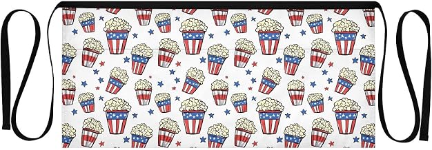 Kitchen Apron Popcorn | Unisex Server Apron with 3 Pockets, Adjustable for Waiters, Gardeners, Kitchen, BBQ, Painting and Restaurant Work