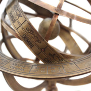 Vinatge Engraved Brass Tabletop Armillary Nautical Sphere Globe by Medieval Replicas – 10.5", Brass, Model 7764323