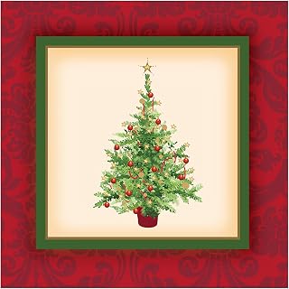 Creative Converting Holiday Spruce Lunch Napkins, Red/Green