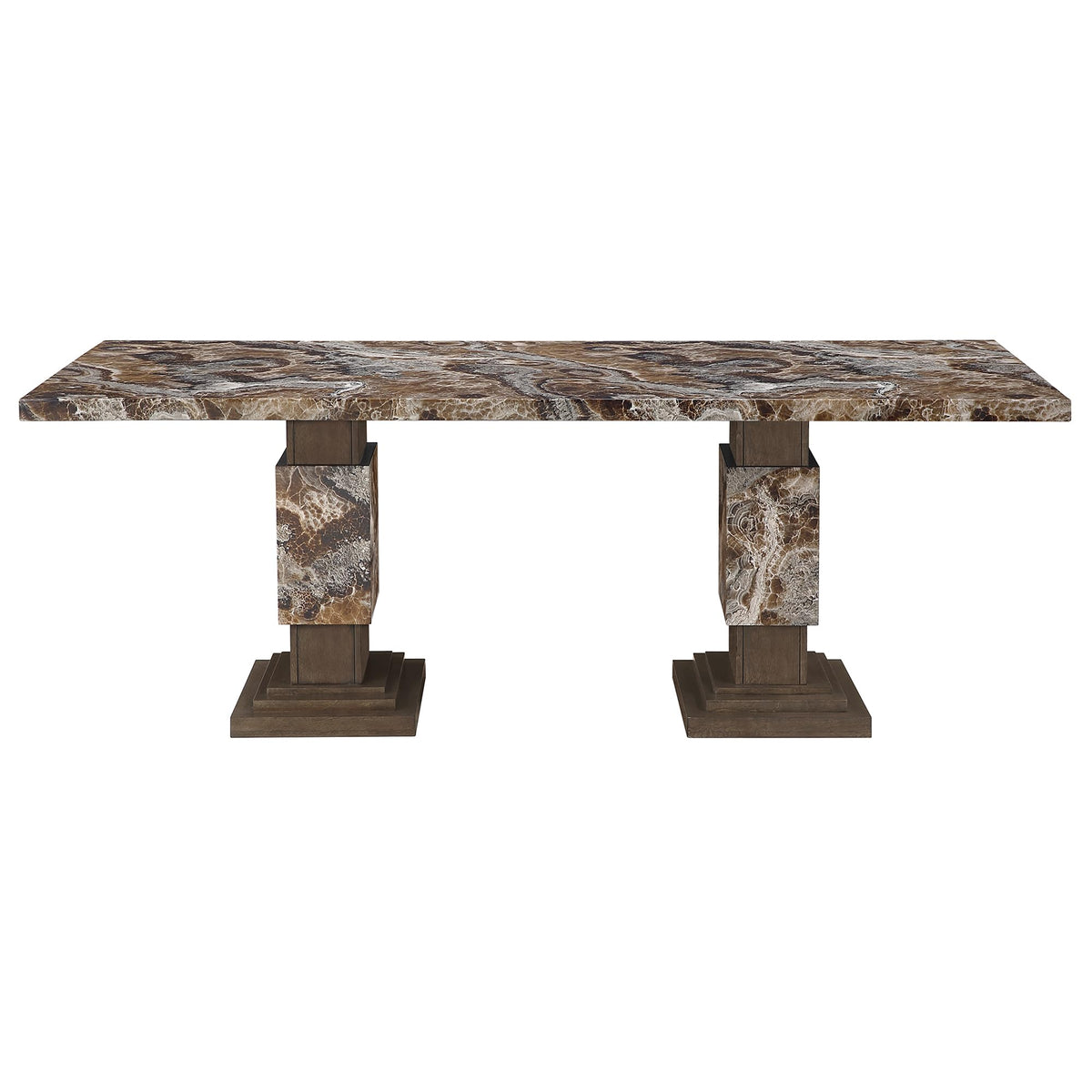 D12 Brown Dining Table by Global Furniture USA – Engineered Wood, Brown, Model AMZ-D12DT-BRWN