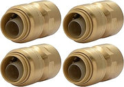 SharkBite 1/2 x 1/2 Inch FNPT Adapter, Pack of 4, Push To Connect Brass Plumbing Fitting, PEX Pipe, Copper, CPVC, PE-RT, HDPE, U072LFA4