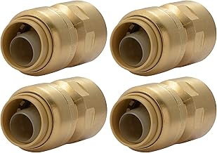 SharkBite 1/2 x 1/2 Inch FNPT Adapter, Pack of 4, Push To Connect Brass Plumbing Fitting, PEX Pipe, Copper, CPVC, PE-RT, HDPE, U072LFA4