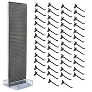 TWO-SIDED PEGBOARD FLOOR DISPLAY NON- REVOLVING ROUND STUDIO BASE. PANEL SIZE: 16" W X 60" H by Azar Displays – Extra Large, Plastic, Black, Model 700770-CHA-6B50