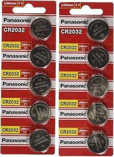 [ 10 pcs ] -- Panasonic Cr2032 3v Lithium Coin Cell Battery Dl2032 Ecr2032 ( Pack of 10 )