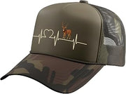 Chital Axis Deer Heartbeat Axis Deer Trucker Hat with Adjustable Mesh Back