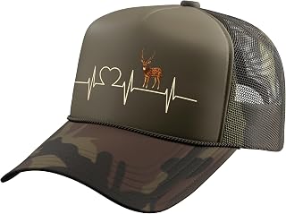 Chital Axis Deer Heartbeat Axis Deer Trucker Hat with Adjustable Mesh Back