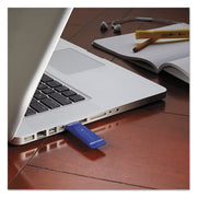 8GB USB 2.0 Flash Drive - Cap-Less & Universally Compatible - Blue by Verbatim – 8 GB, Plastic, Blue, Model 97088