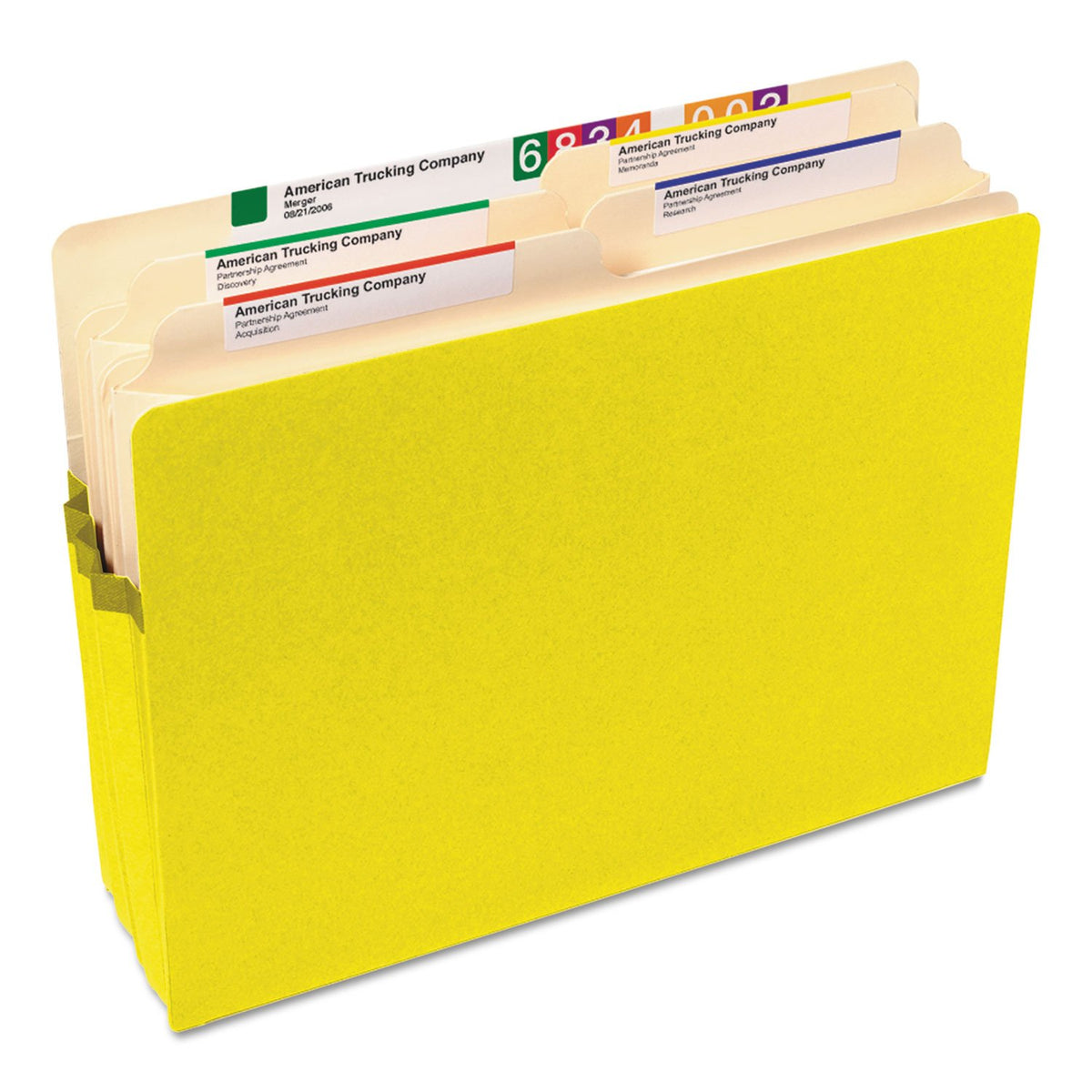 SMD73223 - 73223 Yellow Colored File Pockets by SMEAD – Letter, Colored stock, Yellow, Model 25759