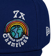LA Los Angeles Dodgers 59FIFTY Groovy 7X World Series Champions Fitted Cap by New Era – 7 7/8, Plastic, Blue, Model NE60288055.00009
