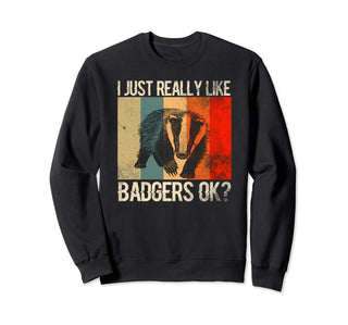 Colorful Retro Animal Sweatshirt by Badger – Black, Model YHXKA7A3H6A