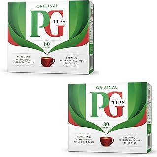 PG Tips 80 Non-Pyramid Teabags Box (Pack of 2)