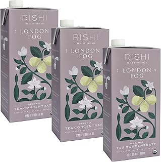 Rishi Tea London Fog Latte, Organic Black Tea Concentrate, 96 Fl Oz