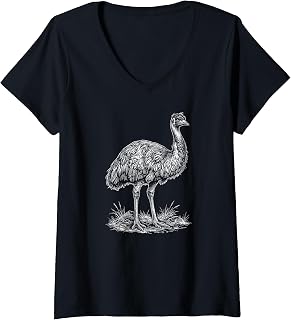 Women's Emu Portrait V-Neck T-Shirt