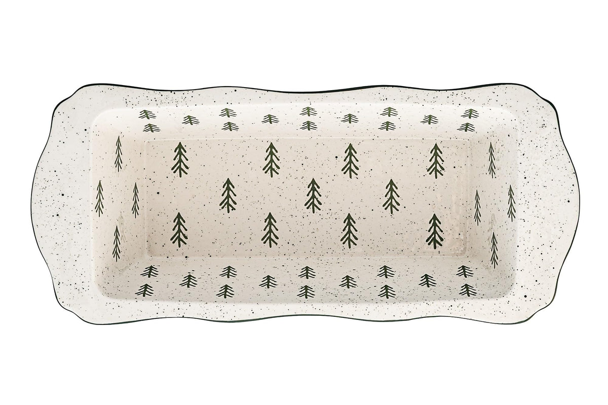 Christmas Tree Bake and Serve Loaf Pan by 10 Strawberry Street – Bake & Serve Loaf, Ceramic, Christmas Tree Green, Model XTREE-LOAF-DS